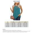 thumbnail image 5 of Mujeres Encaje plisado Tank Top suave transpirable casual elegante Halter Masajeadores de cuello sin mangas blusa camisa para citas, 5 of 5