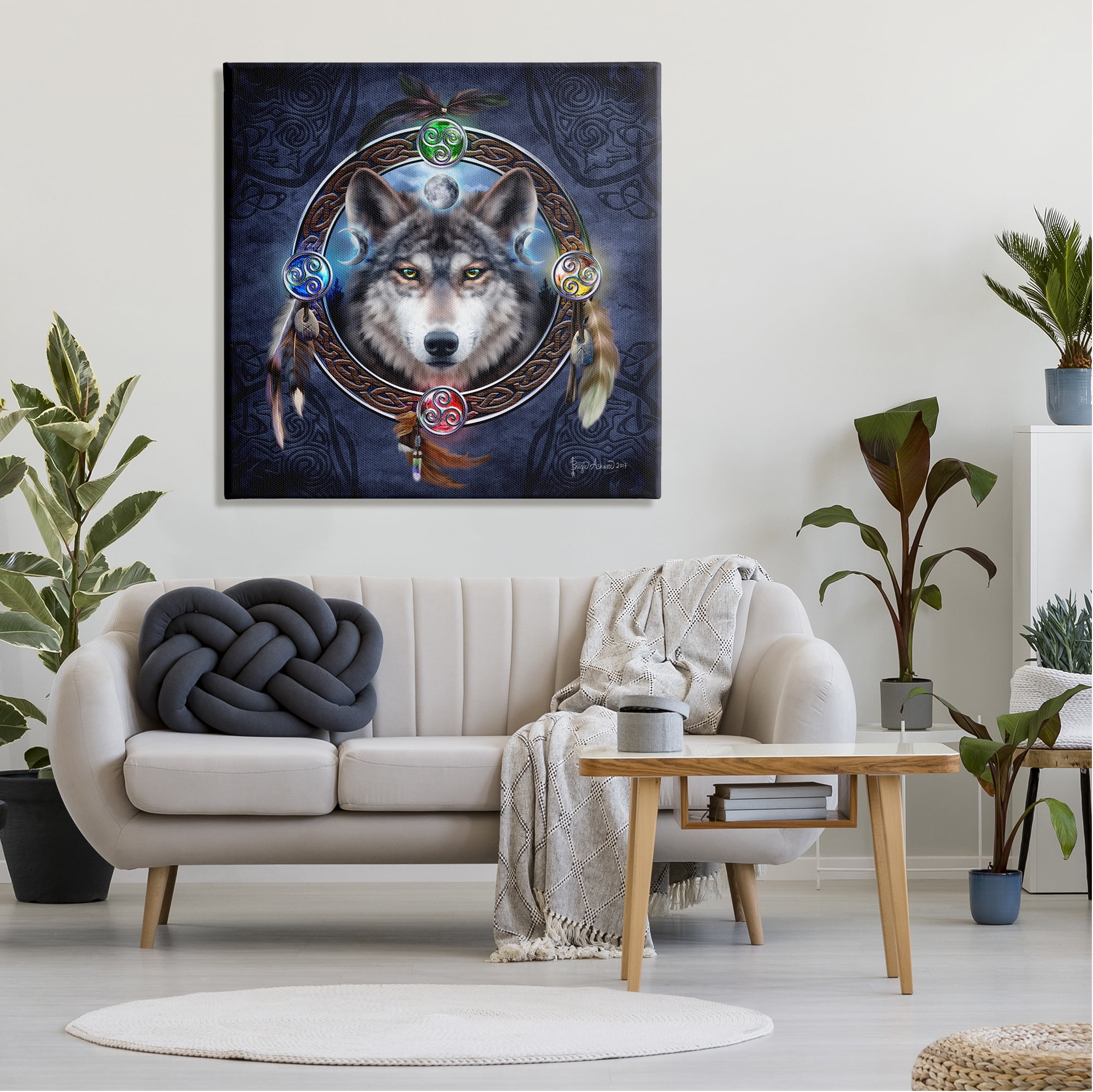 Stupell Industries Wolf Guide Celtic Knot Animals & Insects Painting Gallery Wrapped Canvas Art Print Wall Art, 36 x 36