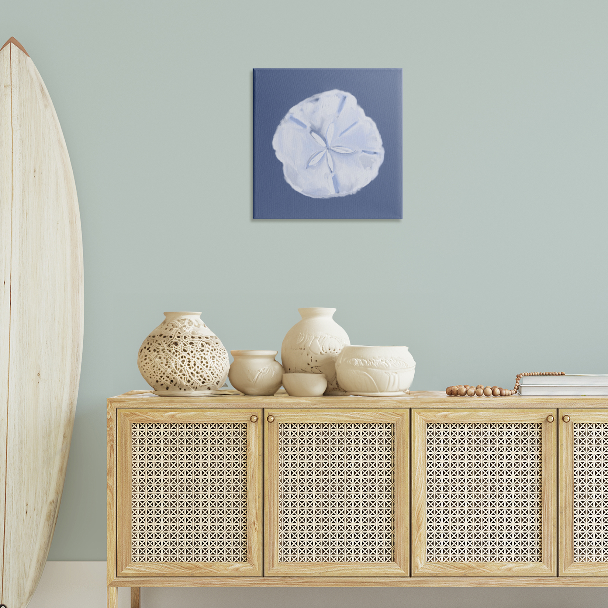 Stupell Industries Blue Nova Sand Dollar Animals & Insects Painting Gallery Wrapped Canvas Art Print Wall Art, 24 x 24