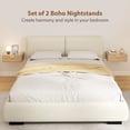 thumbnail image 4 of HOMCOM Floating Bedside Tables Set of 2, Boho Nightstands with Drawer, Oak, 4 of 10