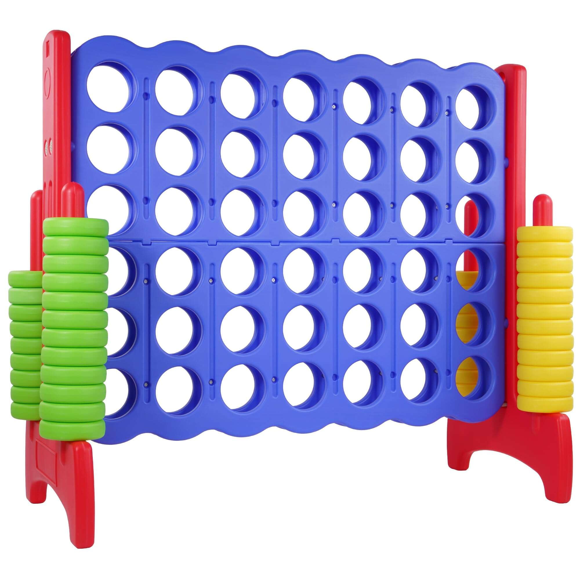Giant 4-to-Score Game Set, 4-in-A-Row Jumbo with 42 Jumbo Rings & Quick-Release Slide, 3.6FT Tall Indoor & Outdoor Yard Family Connect Game, Large-1