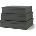 thumbnail image 1 of Soul & Lane Decorative Storage Boxes with Lids, Paper Storage Box Set for Keepsakes and Photos, Decorative Boxes for Home Decor, Stationery, Office Organizers, Black Kraft, 1 of 7