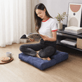 thumbnail image 3 of Floor Pillow 22x22 Inch, Large Square Meditation Pillows Seating for Adults, Tufted Corduroy Floor Cushion for Living Room Tatami, Navy, 3 of 6