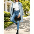 thumbnail image 4 of Women Classic Mid‑Length Lapel Coat Long Sleeve Button Front Casual Outer Coat, 4 of 6