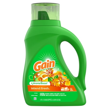 Gain Aroma Boost Liquid Laundry Detergent, Island Fresh, 32 Loads, 50 fl oz