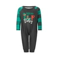 thumbnail image 3 of Elippeo Family Matching Christmas Pajamas, Letter  Elf Boot Print Long-Sleeved Round Neck Tops + Plaid Pattern Trousers Sleepwear, 3 of 10