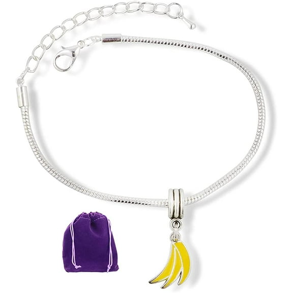 Banana Jewelry | Bananas Stainless Steel Snake Chain Charm Bracelet
