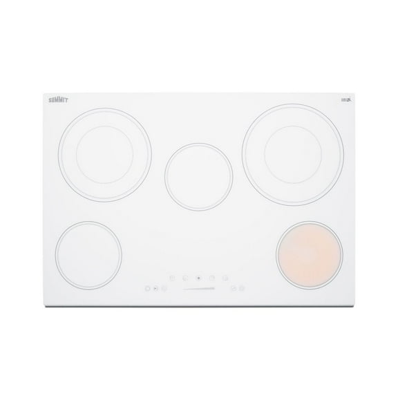 30" Wide 208-240V 5-Burner Radiant Cooktop, White