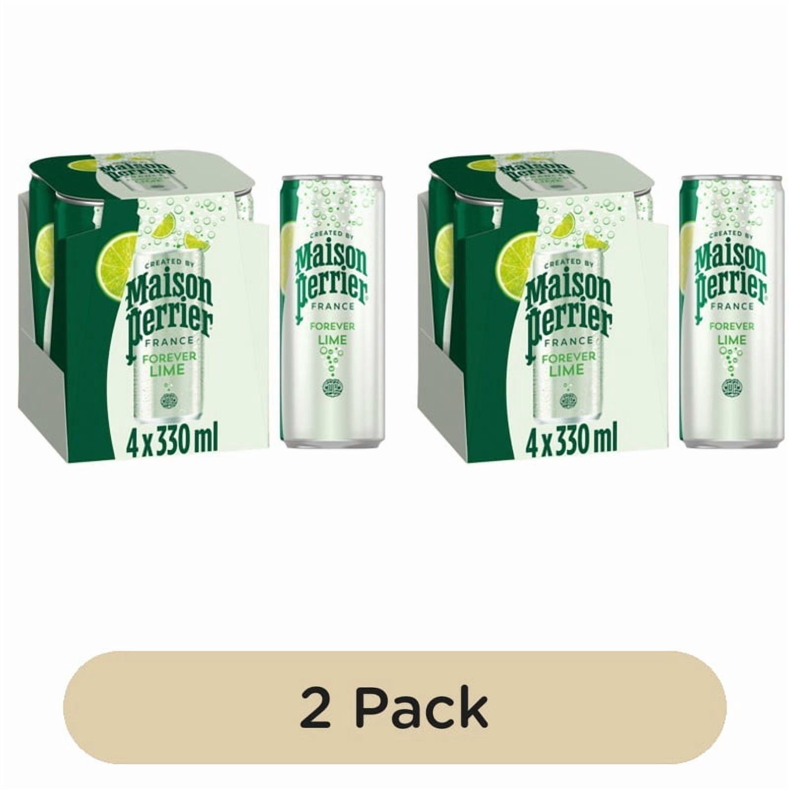 Maison Perrier Forever Lime Sparkling Water cans 4 x 330ml, British Import (Pack of 2)