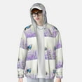 thumbnail image 4 of Kll Lavender And Butterfly Print Men'S Women’s Upf 50+ Sun Protection Outdoor Hoodie Jacket Long Sleeve Fishing Hiking Performance Shirt- X-Large, 4 of 8