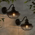 thumbnail image 4 of Franklin Iron Works Park Rustic Outdoor Barn Lights Fixtures Set of 2 Oil Rubbed Bronze 9" Open Cage for Post Exterior Light Barn Deck Post Light Yard, 4 of 9