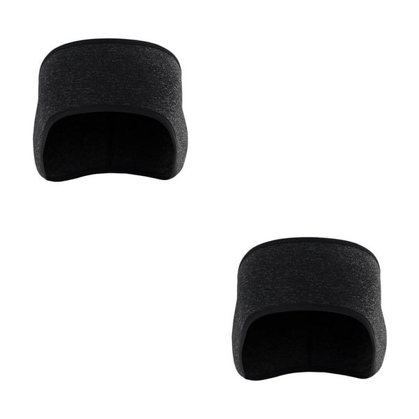 Orejeras Cubierta de invierno Yuarrent Vellón Estiramiento Diadema simple a prueba de viento Negro JE-AY 2Conjunto