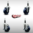 thumbnail image 2 of 3.5 Inch SS Solid Poly Swivel 7/8 Inch Expanding Stem Caster with Brake SCC, 2 of 2
