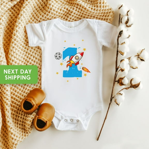 Bella Canvas Outer Space 1st Birthday Baby Boy Outfit, Spaceship First Birthday Shirt, One Year Old Birthday Baby Clothes, 1 Year Old Birthday Outfit
