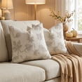 thumbnail image 3 of ZZAIXHL Autumn Decorative Pillows for Bed 18x18 inch Set of 1 Fall Beige Embroidered Pumpkin Case Thanksgiving Pillows for Sofa Couch, 3 of 4