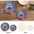 thumbnail image 4 of SKYSONIC 2Pcs Watercolor Cute Fatter Bunny Pot Holders Trivets, Flowers Easter Cotton Thread Weave Trivet Heat Resistant Mats Pot Teapot Protection Table Decorative, 4 of 7