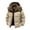 Khaki, variant on Winter Men Puffer Jacket Lightweight Solid Color with Hood Fleece Jackets Windbreaker Zip up Warm Long Sleeve Mens Coats