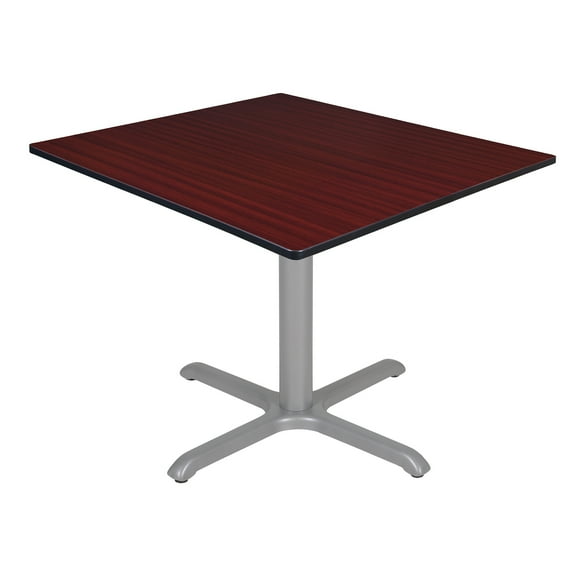 Regency Via 48" Square X-Base Table- Mahogany/Grey