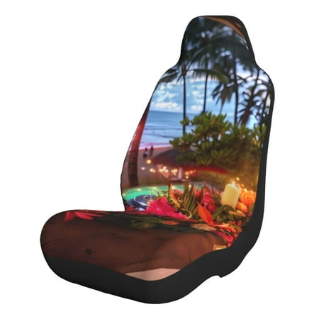 Cauagu Tropical Beach Candlelight Print Car Seat Covers Universal Automotive Seat Covers Car Seat Protectors Easy to Install Car Cover Car Accessories Auto rucks Van & SUV-2 PCS