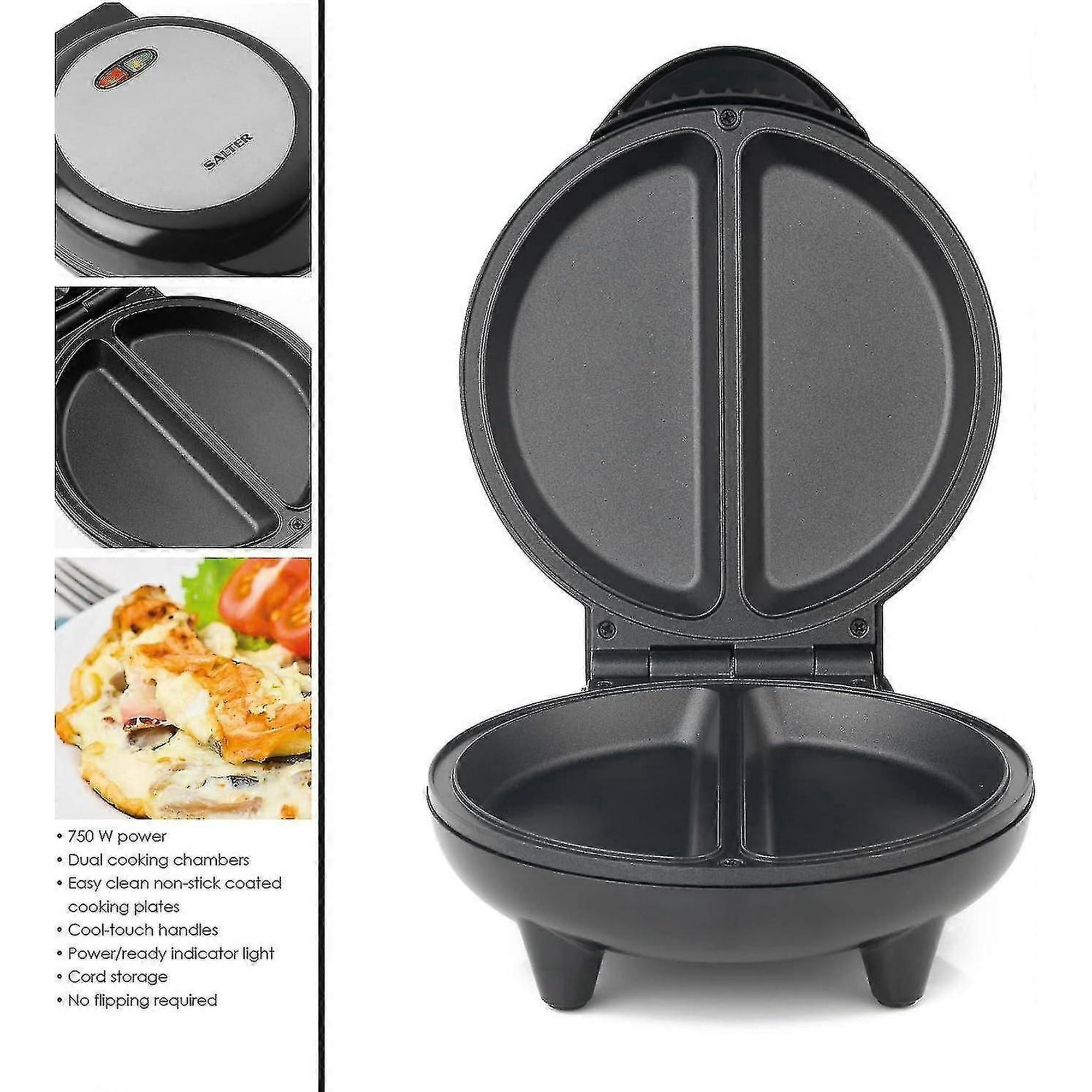 EK2716 Dual Omelette Maker Double Egg Cooker with Non-Stick Plates, Deep Fill Electric Multicooker, 2-3 Minute Preheat Better Choice from JJGI