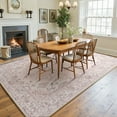 thumbnail image 2 of NewBuros 9'x12' Washable Area Rug for Living Room, Non Slip Vintage Distress Print Pattern Floral Rug, Soft Low Pile Indoor Carpet for Bedroom Dining Room, Gray Pink, 2 of 10