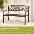 thumbnail image 3 of Dkelincs Garden Bench 500 lbs Heavy Duty & Durable 2-3 People Patio Bench Outdoor Bench with Armrests, Comfortable Seat Furniture for Park Yard Deck Entryway, Brown, 3 of 9