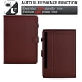 thumbnail image 5 of Case for 11.0" Samsung Galaxy  Tab S9 2023/S8 2022/S7 2020, Carbon Fiber Texture PU Leather Multi-Angle Viewing Stand Shockproof Flip Case with Card Slots Magnetic Clasp, Brown, 5 of 6