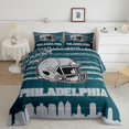 thumbnail image 2 of Erosebridal Sports Theme Bedding Queen Comforter Set,American Football Down Comforter,Philadelphia Bedding Sets Queen with Comforter For Kids Boys,Microfiber Bedroom Decorative Reversible,3 Pieces, 2 of 8