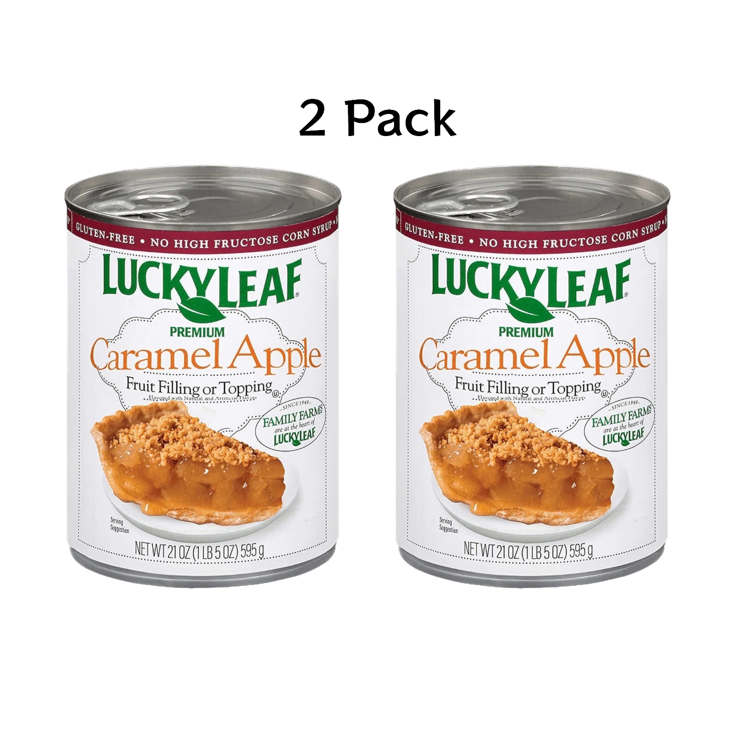 Lucky Leaf Premium Caramel Apple Fruit Filling 21oz Can ( 2 pack )