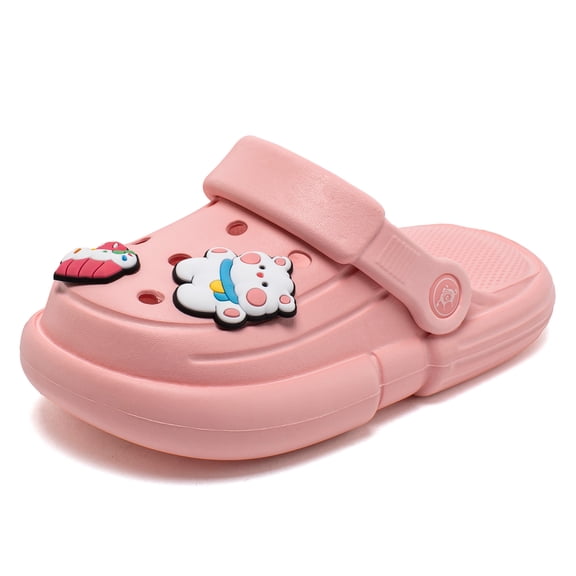 Hobibear Garden Clog Toddler Slip on Beach Slipper Sandals(Toddler/Little Kids/Big Kids)Pink 10.5-11.5