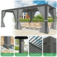 thumbnail image 3 of MUCHANT Outdoor 10x20 FT Louvered Pergola, Aluminum Pergola with Adjustable Louvered Roof for Patio, Deck, Garden, Gray, 3 of 8