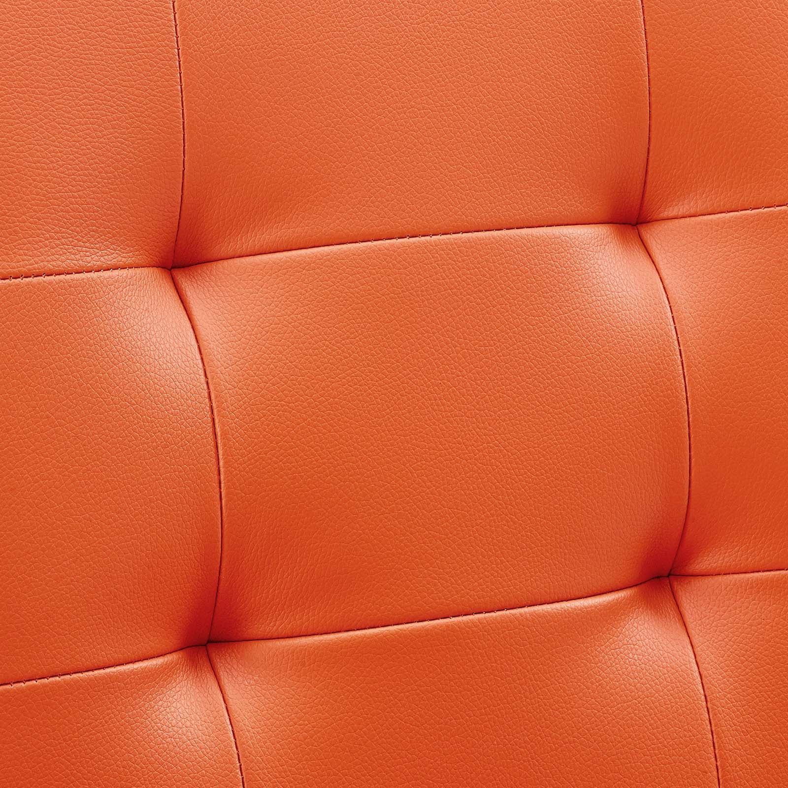 Modway Prim Modern Faux Leather Armless Mid Back Office Chair in Orange
