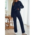 thumbnail image 5 of SMZ Womens Fuzzy Fleece Long Sleeve 2 Piece Loungewear Outfits Sweater Pants Pajama Sets, 5 of 8