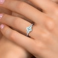 thumbnail image 4 of Gem Stone King 925 Silver and 10K Yellow Gold Sky Blue Aquamarine and White Topaz Engagement Ring for Women | 1.86 Cttw | Oval 8X6MM | Gemstone March Birthstone | Size 7, 4 of 6