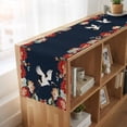 thumbnail image 6 of Table Runners 108 Inches Long Dress Scarves, Navy Blue Crane Farmhouse Coffee/Dining/Kitchen Table Runner for Living Room, Vintage Red Teal Spring Floral Botanical 13x108 Inch, 6 of 9