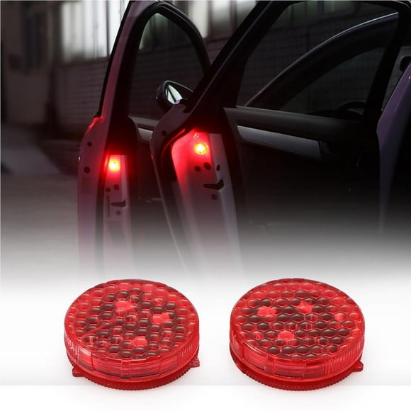 Scienceny 1 par de luces de advertencia inalámbricas universales para puerta de coche, luz LED intermitente roja para puerta abierta, parpadeo de Bombillas para automóviles Scienceny VI006225-00