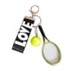 thumbnail image 5 of Llavero con forma de raqueta de tenis, regalo para madres, mujeres, hombres, amantes, cartera o coche. Verde negro, 5 of 9