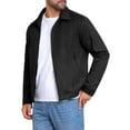 thumbnail image 4 of INSPIRE CHIC Men's Casual Coat Collared Zipper Outdoor Wear Vintage Suede Jacket M Black, 4 of 6