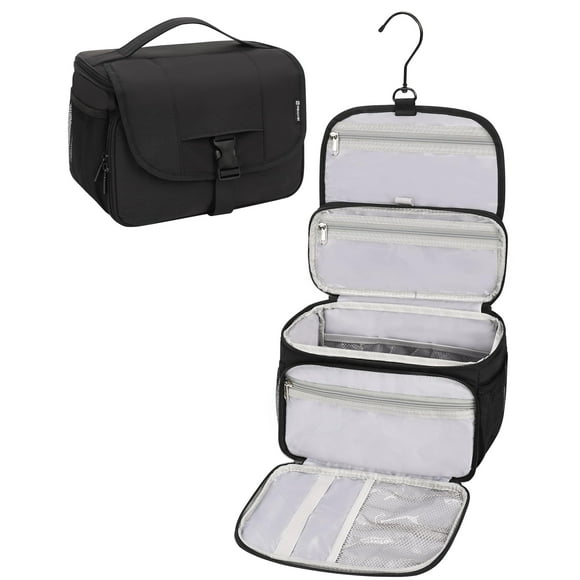 Neceser Relavel, resistente al agua, kit Dopp, negro