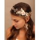 thumbnail image 2 of Elegante flor de perlas de cristal para novia, diadema de perlas para mujer, tocado nupcial (dorado) para boda, fiesta, graduación, 2 of 5