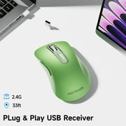 Wireless Mouse, 2.4GHz with USB Receiver, 1200 DPI Optical Tracking, 5 Buttons,Ambidextrous PC/Mac/Laptop -Mint