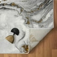 thumbnail image 3 of LUXE WEAVERS Marble Effect Abstract Gray 2x7 Area Rug for Living Room, 3 of 9