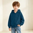 thumbnail image 6 of Piuwrlz Boys Hood Sweatshirts with Pockets Fall Winter Zipper Casual Hoodies Navy Size 7 Years, 6 of 10