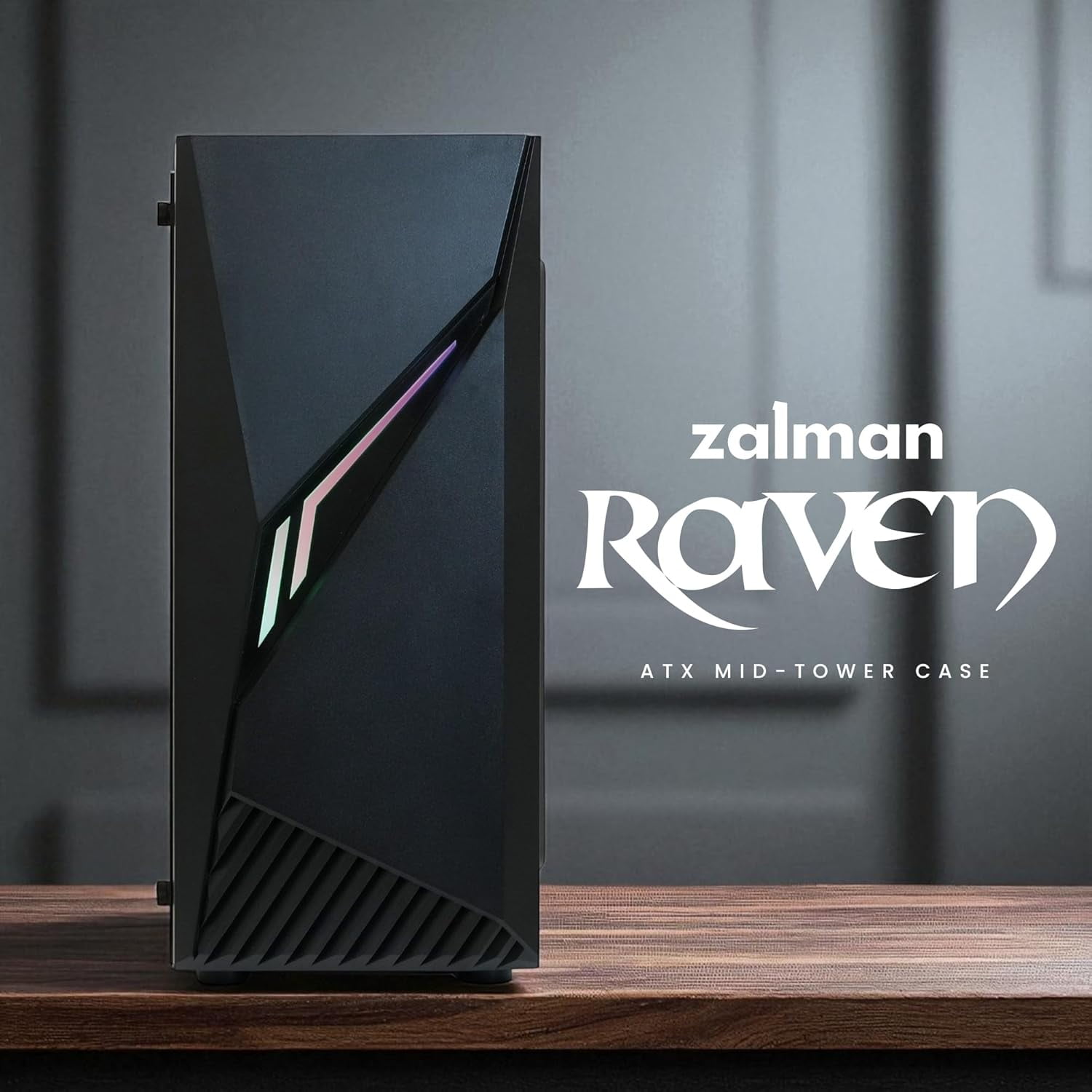 Mid-tower gaming case - with control buttons on the light bar, full tempered glass side panels, pre-installed 1120 fans, 3.0, desktop computer case