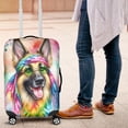 thumbnail image 4 of Hippie German Shepherd Portrait Watercolor Tie-Dye Vintage Styles Travel Luggage Cover Alsatian Dog Lover Gifts Suitcase Dust Protective Decor - 00014, 4 of 5