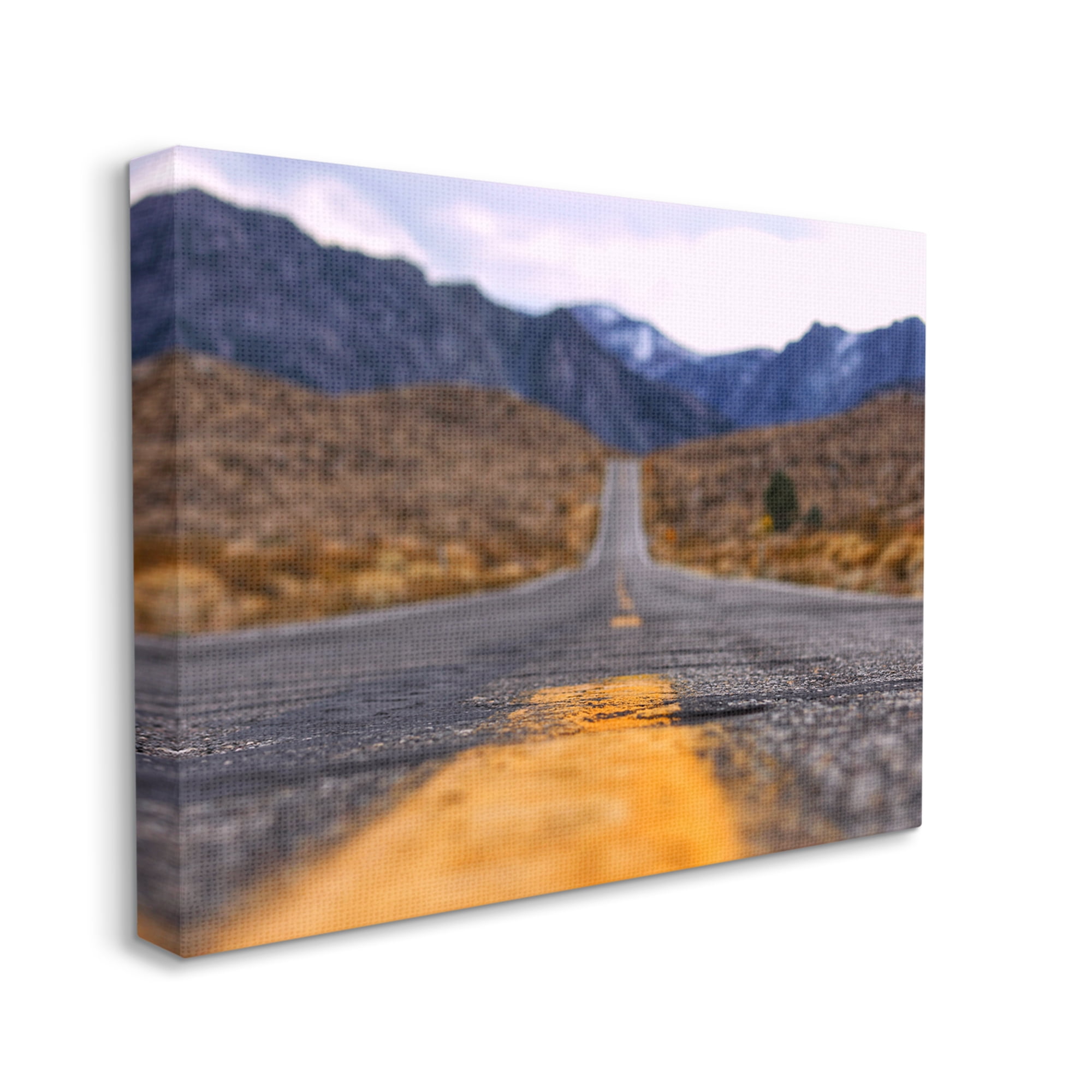 Stupell Industries Rural Ground View Country Highway Road Distant Peaks Photograph Gallery Wrapped Canvas Print Wall Art, Design by Jeff Poe