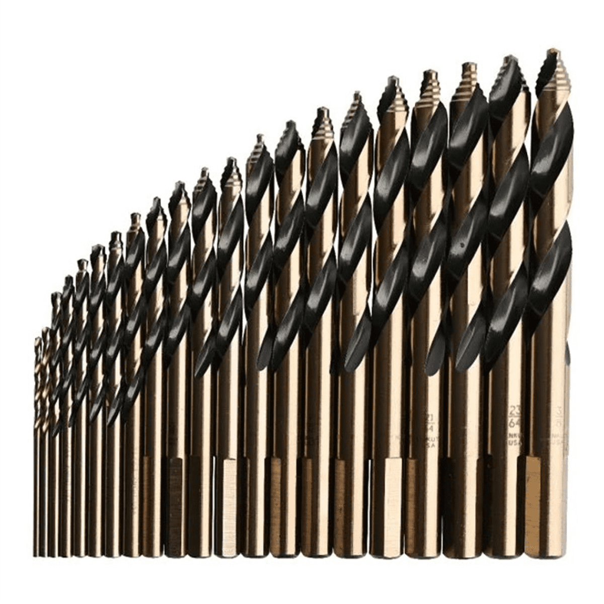 KnKut 15 Piece Mechanics Length Step Point Drill Bit Set 1/16"-1/2" by 32nds