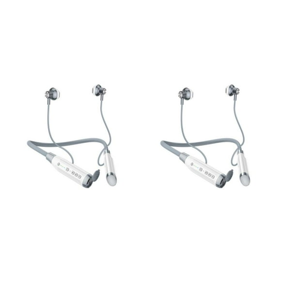 tamizeot Écouteurs Tour de Cou Sans Fil Compatibles Bluetooth Recharge Rapide Bouton de Contrôle Remplacement Casque de Sport Cadeau d'Anniversaire Blanc Type 1 2Ensemble
