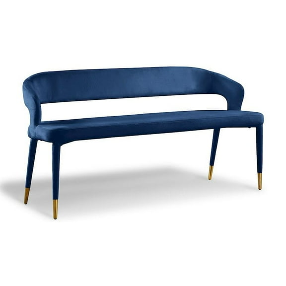 Meridian Furniture Destiny Navy Velvet Bench