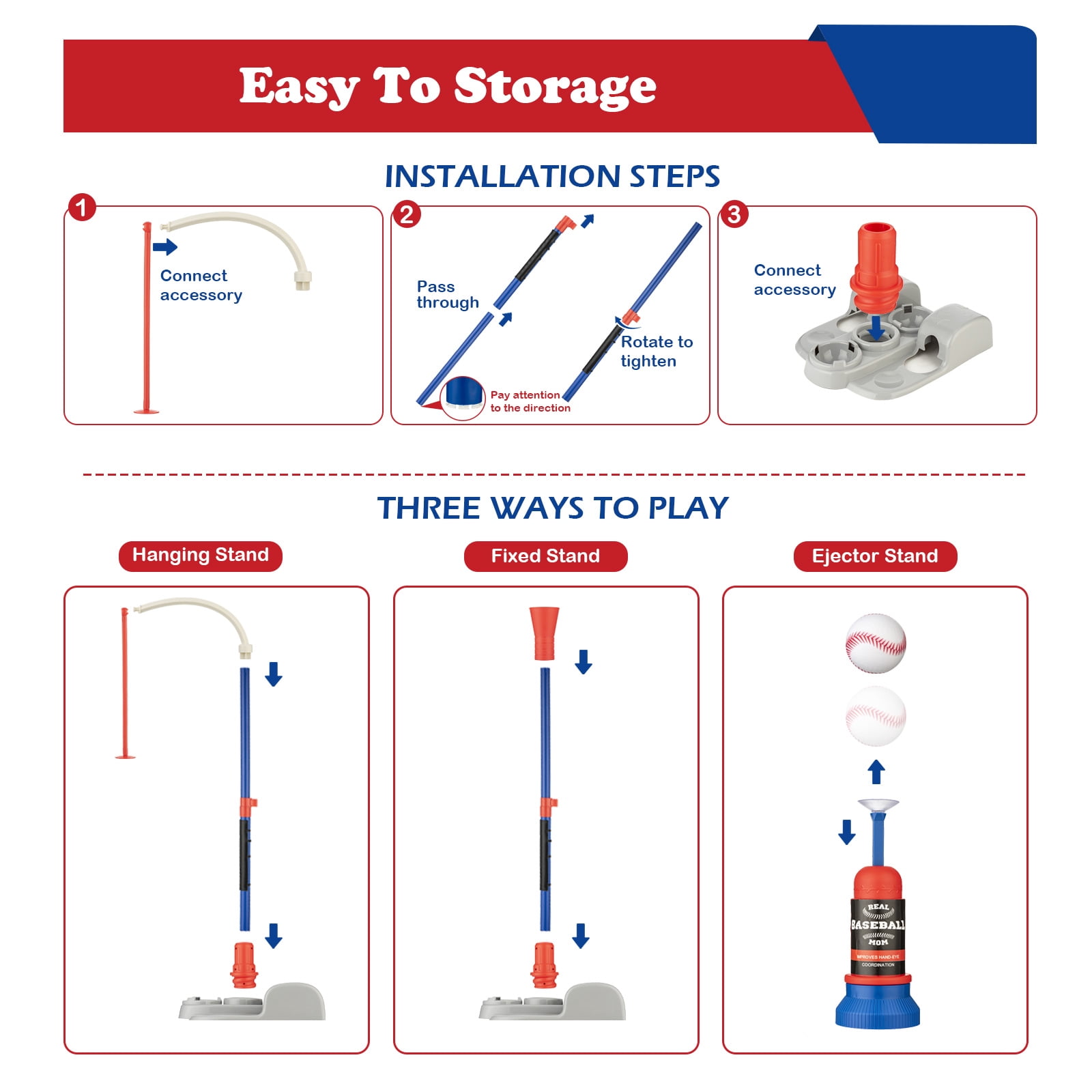 Adjustable T-Ball Set for Kids 3-8 | Outdoor Baseball Toy with Bat, Ball & Tee | Sports Gift for Toddlers & Boys in Backyards